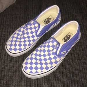 Blue and white checkered skate Vans